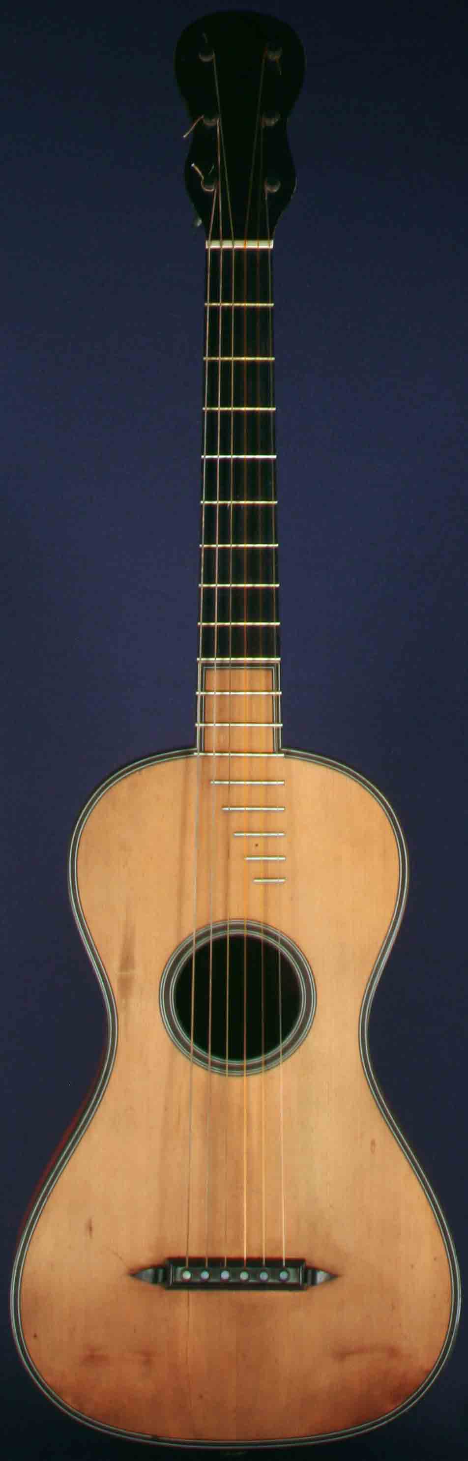 Early Musical Instruments part of the Bruderlin Collection, antique Romantic Guitar by Franois Breton around 1810