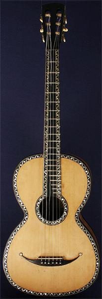 Early Musical Instruments part of the Bruderlin Collection, antique Romantic Guitar by Gennaro Fabricatore dated 1836