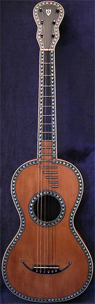 Early Musical Instruments part of the Bruderlin Collection, antique Romantic Guitar by Simon around 1820