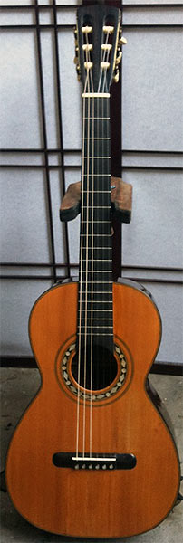 Early Musical Instruments part of the Bruderlin Collection, antique Romantic Guitar by Roudhloff