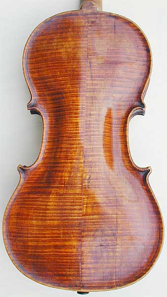 Lion Head Baroque Violin, back