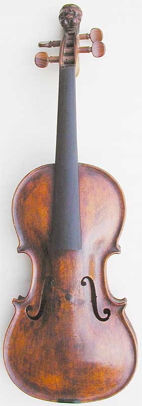 Lion Head Baroque Violin, front