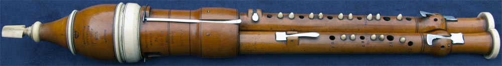 Early Musical Instruments, antique ivory mounted boxwood Flageolet by Bainbridge