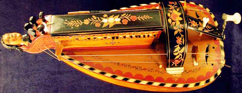 Early Musical Instruments, antique Hurdy Gurdy by Pajot