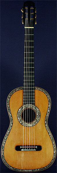 Early Musical Instruments part of the Bruderlin Collection, antique Romantic Guitar by Marcard dated 1855