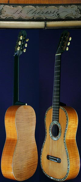 Early Musical Instruments part of the Bruderlin Collection, antique Romantic Guitar by Marcard dated 1855