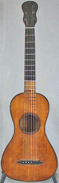 Early Musical Instruments part of the Bruderlin Collection, antique Romantic Guitar by Francois Bastien 1800s