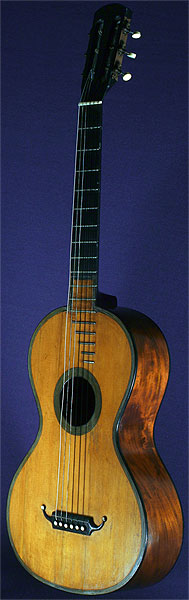 Early Musical Instruments part of the Bruderlin Collection, antique Romantic Guitar by Rene Lacote 1825