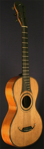 Early Musical Instruments part of the Bruderlin Collection, antique Romantic Guitar by F. Roudhloff -  Mauchand from around 1830