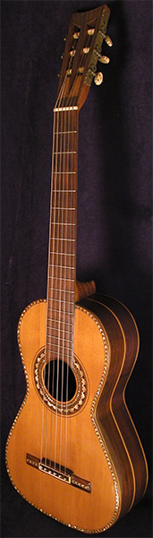 Early Musical Instruments part of the Bruderlin Collection, antique Romantic Guitar by Manuel Alcazar dated 1842